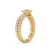 Pear Cut 1.10 Carat Lab Grown Diamond Halo Bridal Set Ring