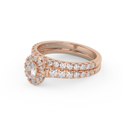 Oval Cut 1.20 Carat Lab Grown Diamond Halo Bridal Set Ring