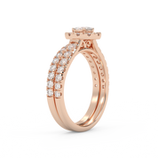 Oval Cut 1.20 Carat Lab Grown Diamond Halo Bridal Set Ring