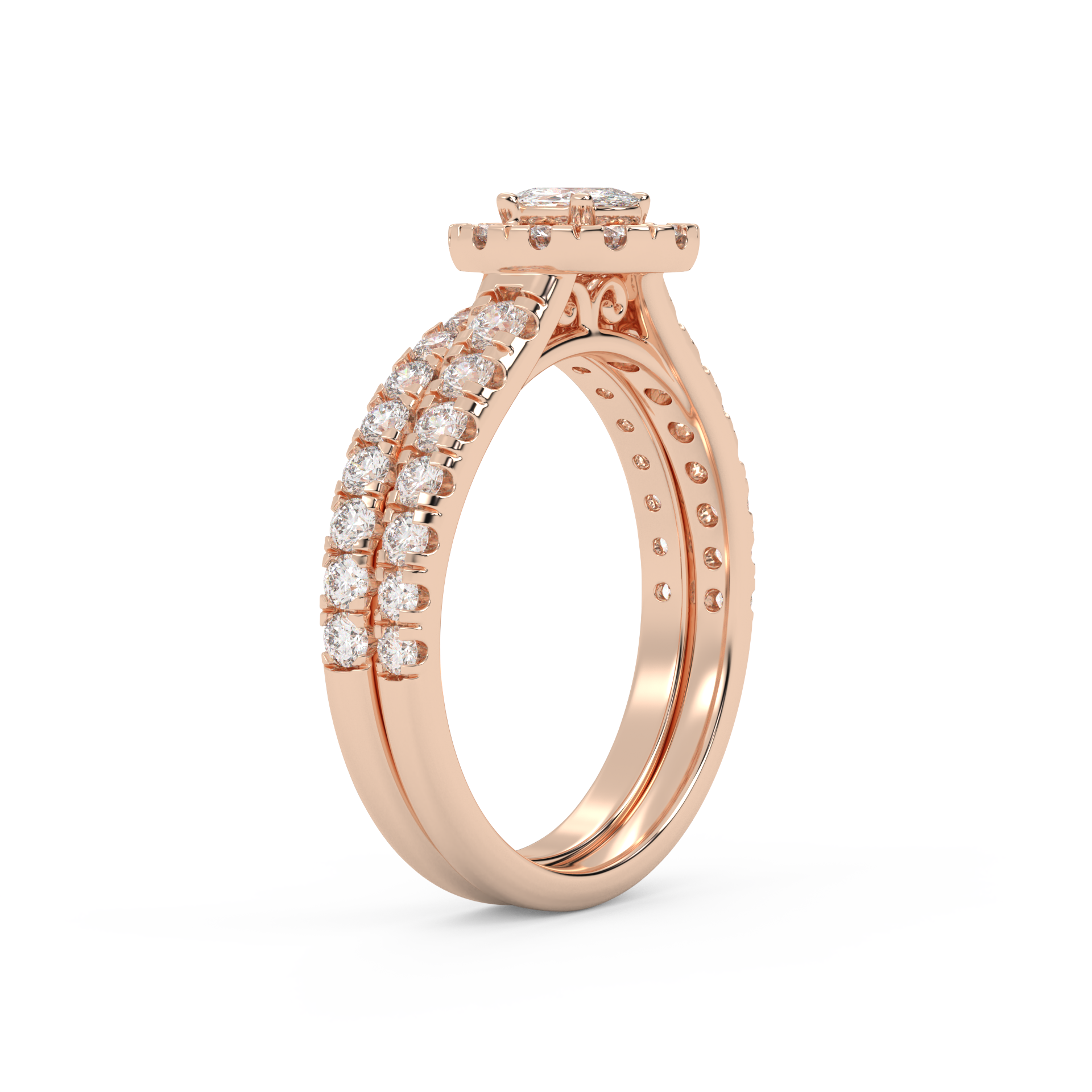 Oval Cut 1.20 Carat Lab Grown Diamond Halo Bridal Set Ring