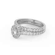 Oval Cut 1.20 Carat Lab Grown Diamond Halo Bridal Set Ring