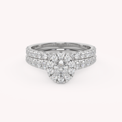 Oval Cut 1.20 Carat Lab Grown Diamond Halo Bridal Set Ring