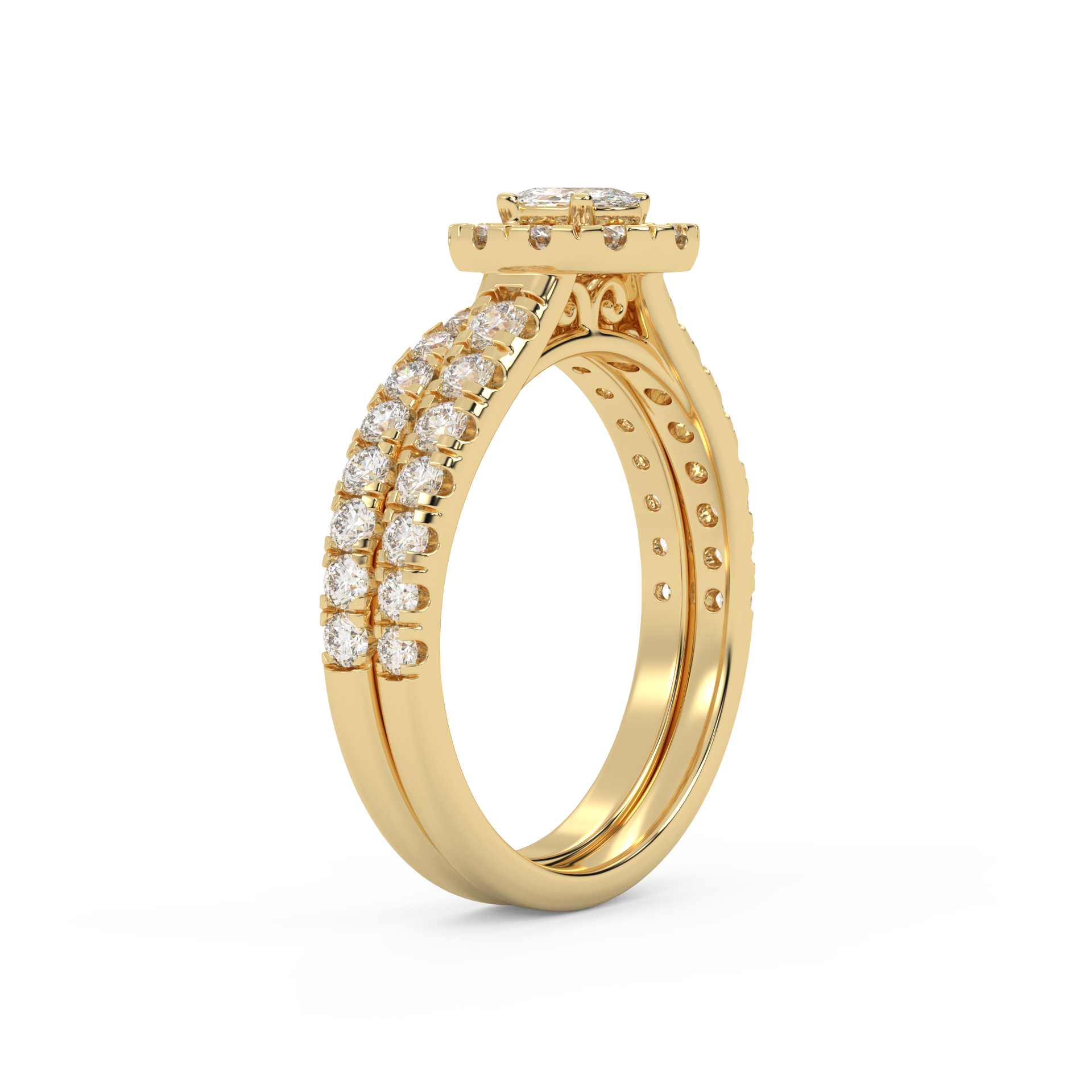 Oval Cut 1.20 Carat Lab Grown Diamond Halo Bridal Set Ring