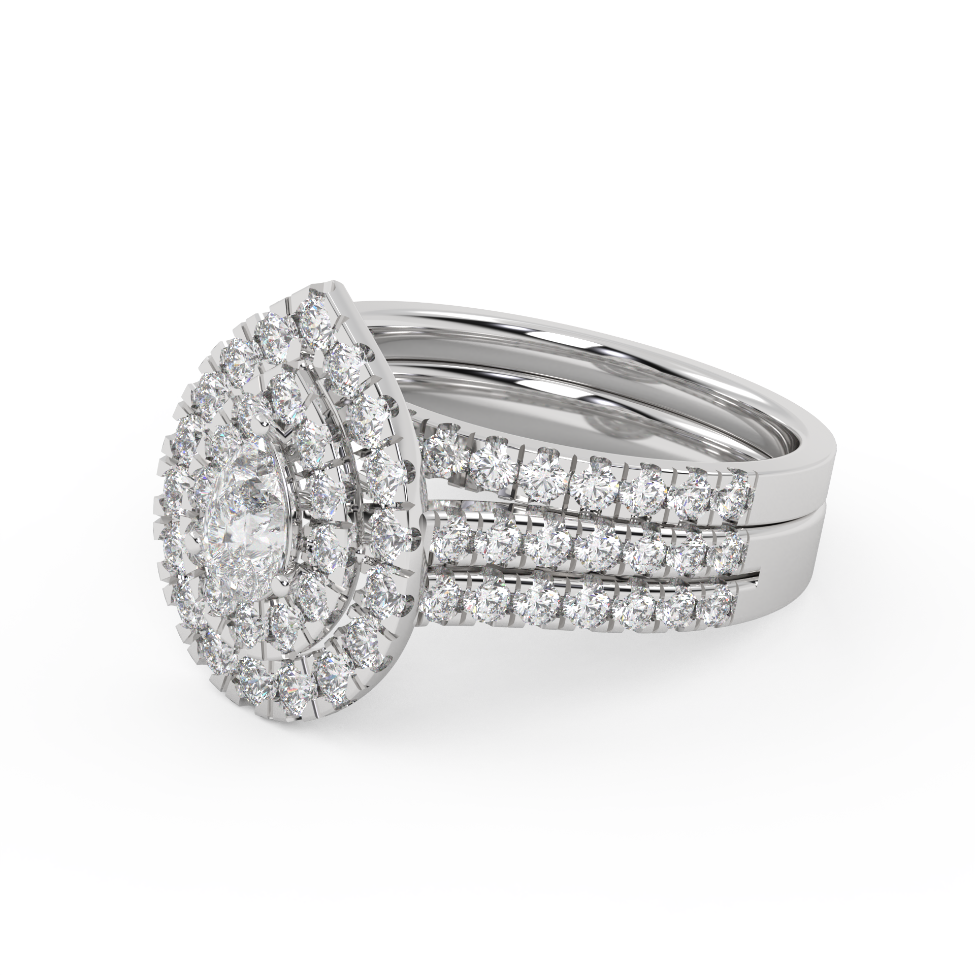 IGI Certified Pear and Round Bridal Set