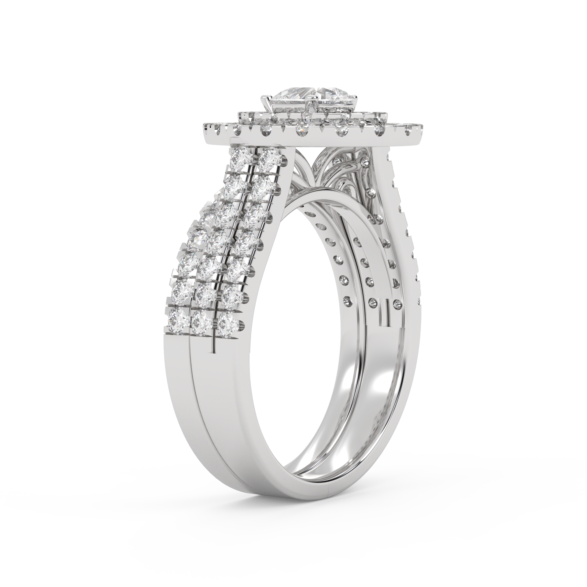 IGI Certified Pear and Round Bridal Set