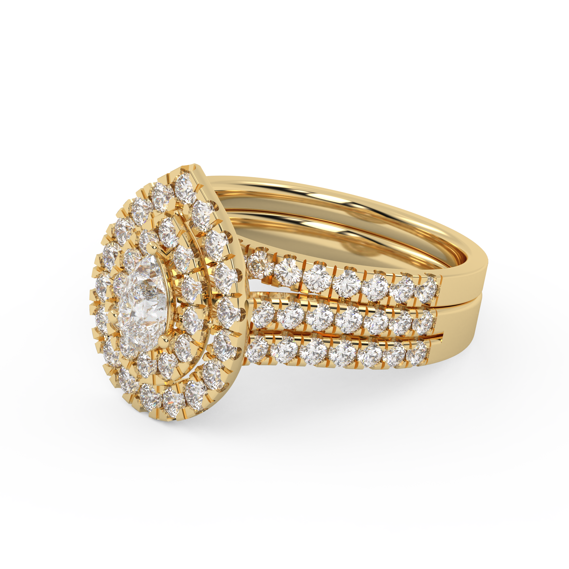 IGI Certified Pear and Round Bridal Set