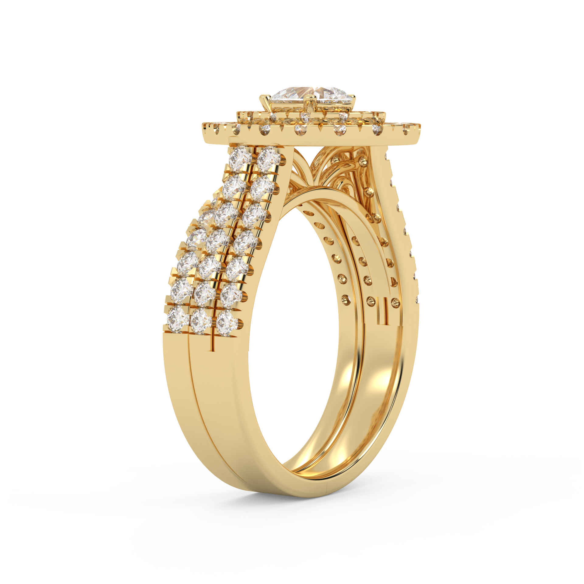 IGI Certified Pear and Round Bridal Set