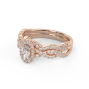 IGI 0.75 Carat Lab Diamond Infinity Halo Bridal Set Ring