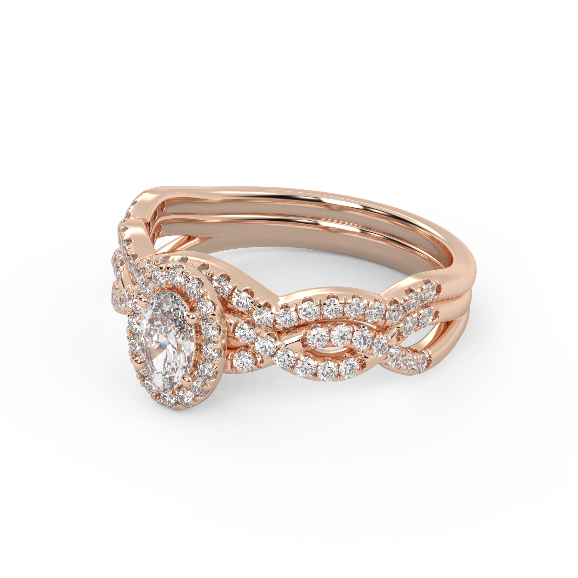 IGI 0.75 Carat Lab Diamond Infinity Halo Bridal Set Ring