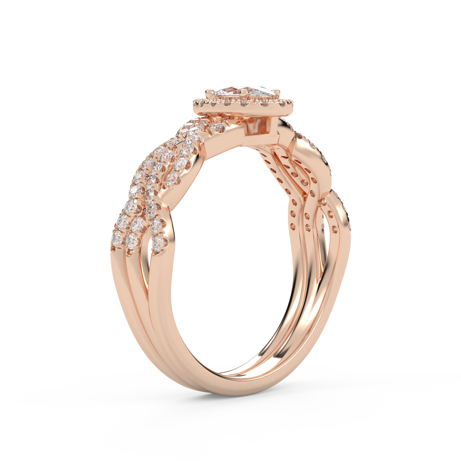 IGI 0.75 Carat Lab Diamond Infinity Halo Bridal Set Ring