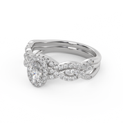 IGI 0.75 Carat Lab Diamond Infinity Halo Bridal Set Ring