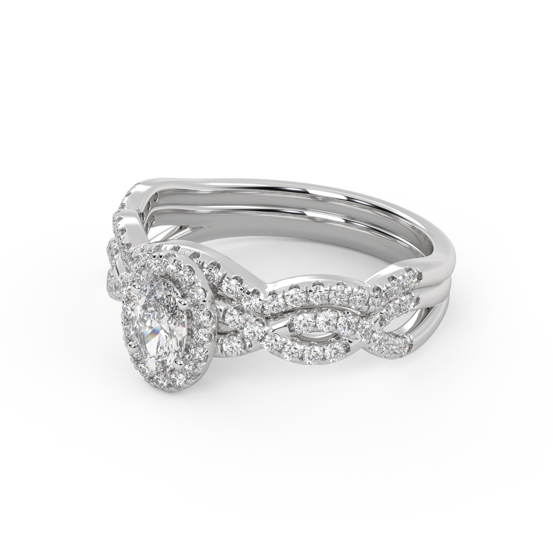 IGI 0.75 Carat Lab Diamond Infinity Halo Bridal Set Ring