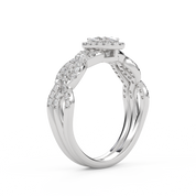IGI 0.75 Carat Lab Diamond Infinity Halo Bridal Set Ring