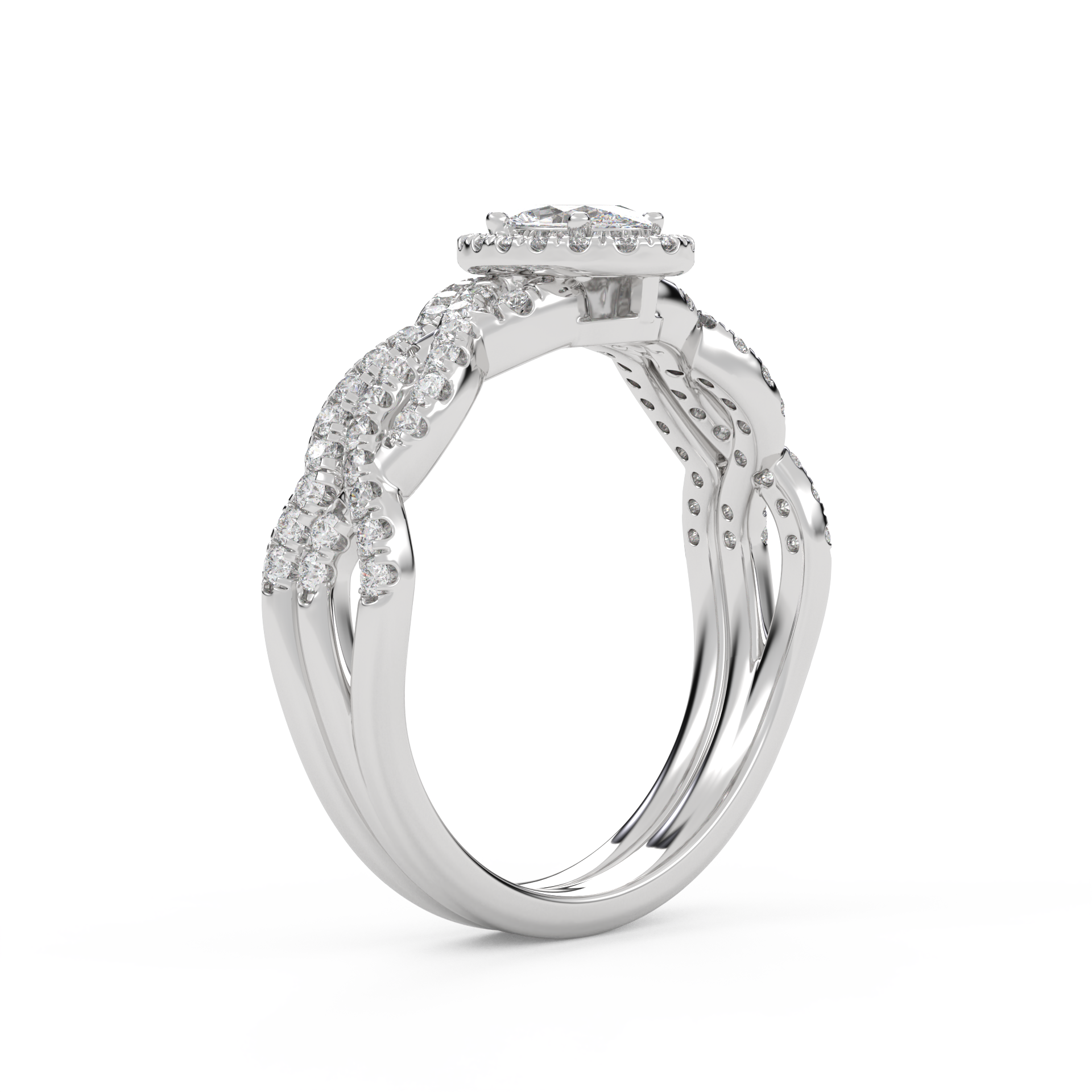 IGI 0.75 Carat Lab Diamond Infinity Halo Bridal Set Ring