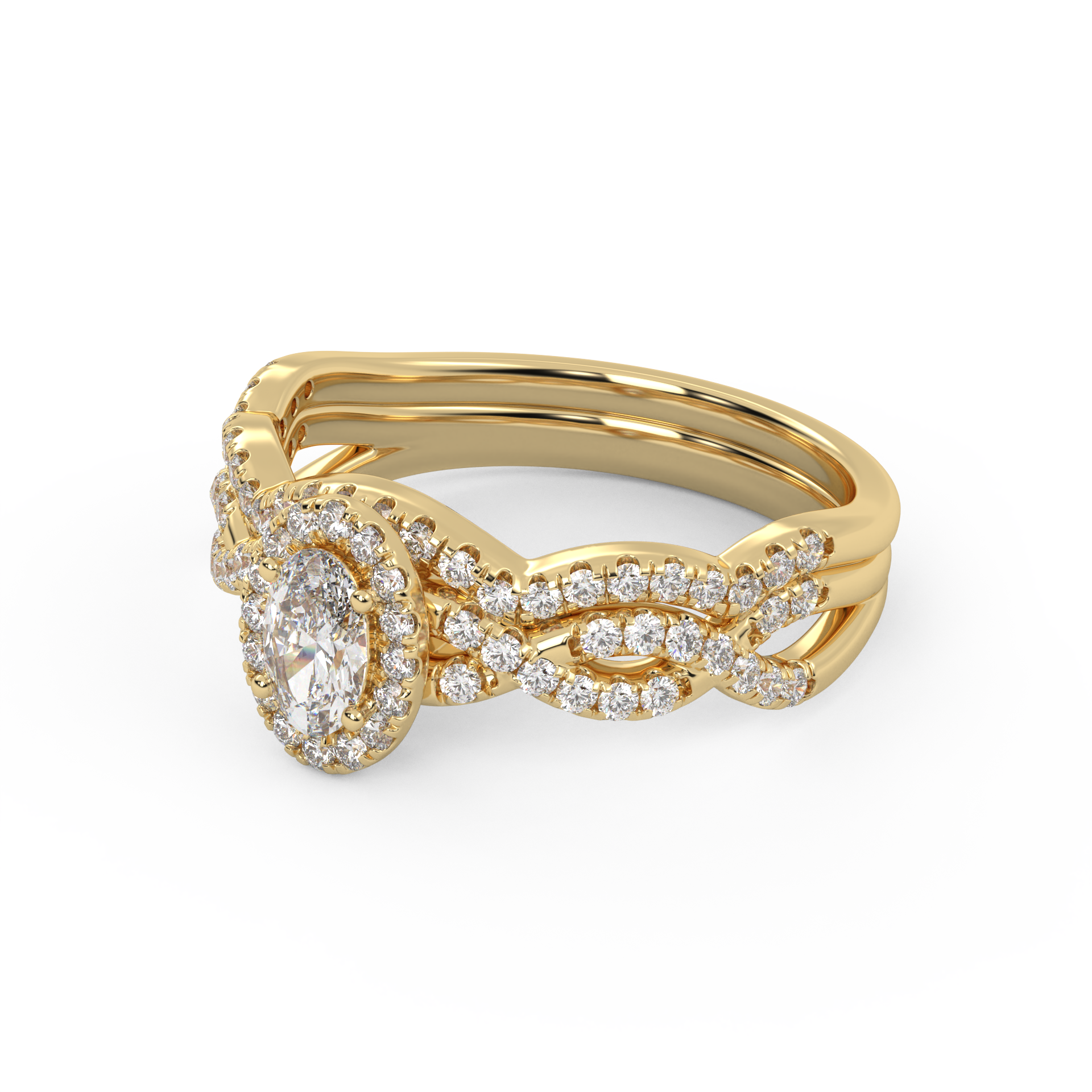 IGI 0.75 Carat Lab Diamond Infinity Halo Bridal Set Ring