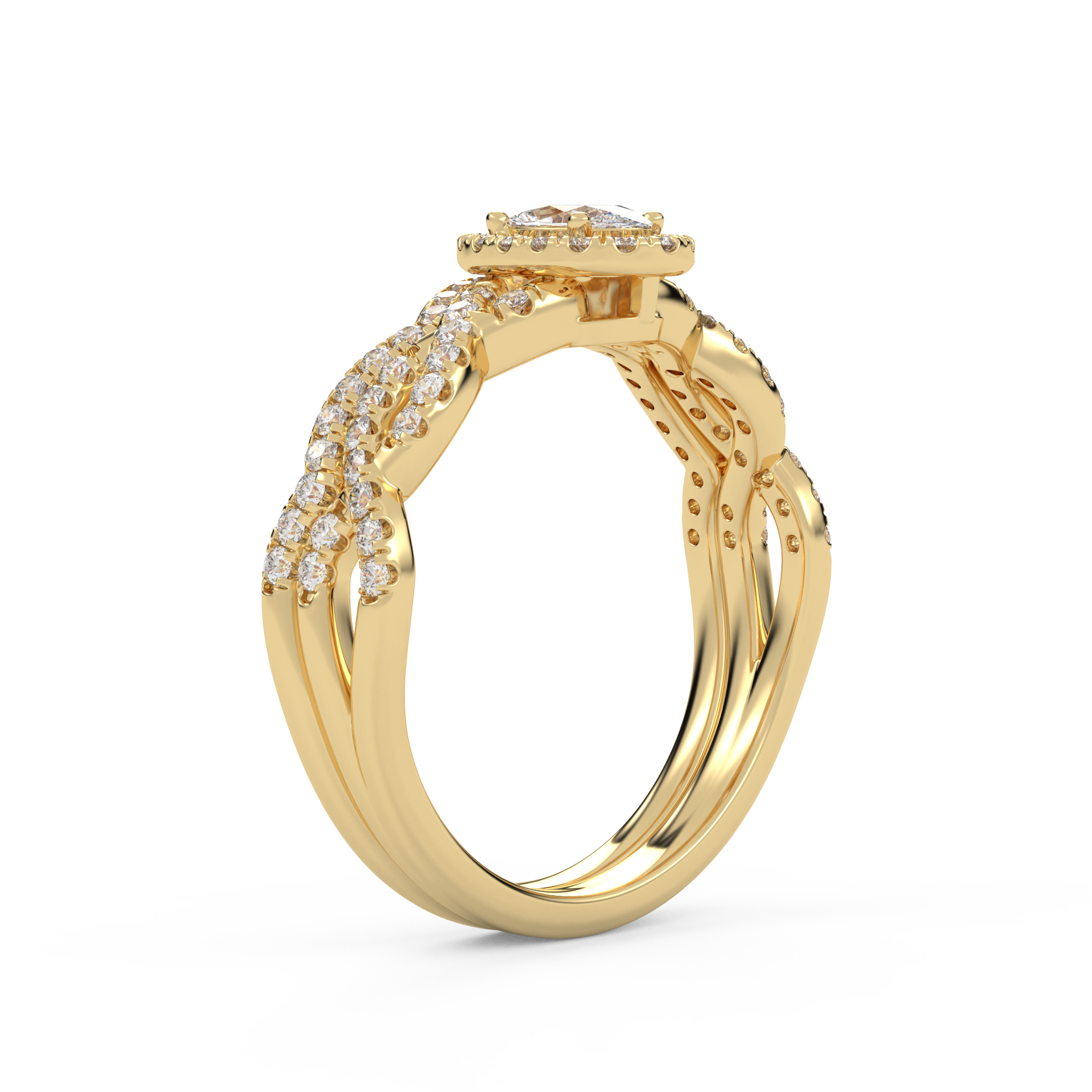 IGI 0.75 Carat Lab Diamond Infinity Halo Bridal Set Ring