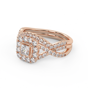 IGI Certified Infinity Halo Bridal Set Ring