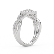 IGI Certified Infinity Halo Bridal Set Ring