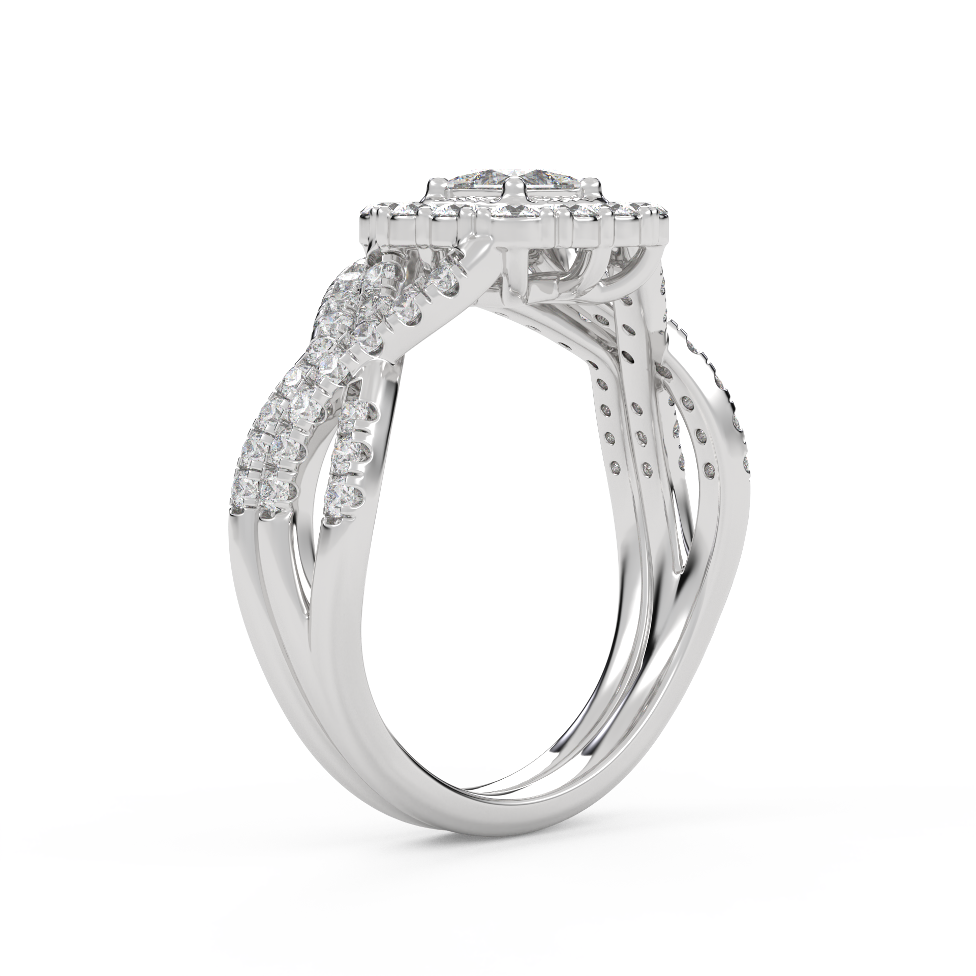 IGI Certified Infinity Halo Bridal Set Ring