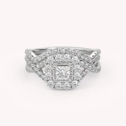 IGI Certified Infinity Halo Bridal Set Ring