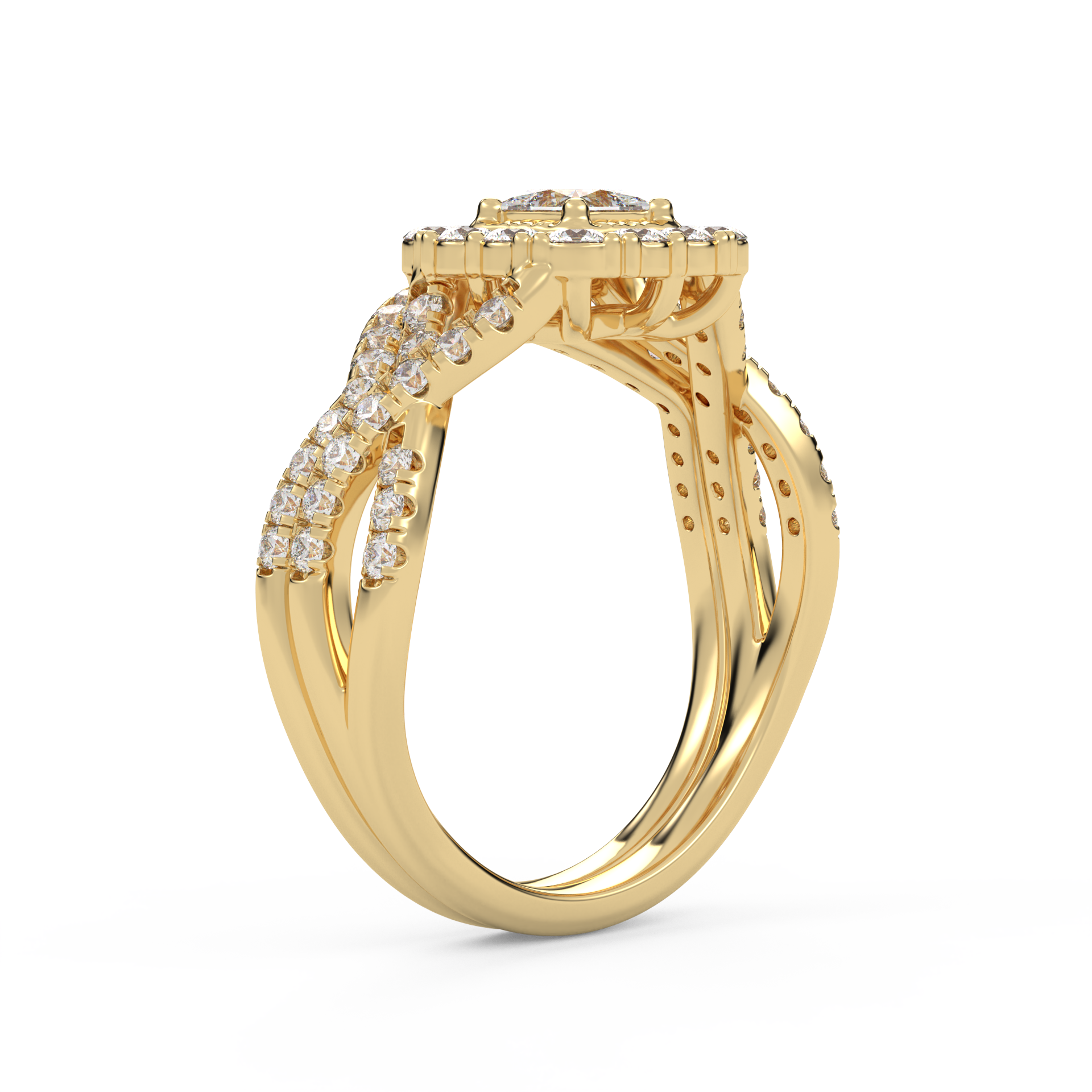 IGI Certified Infinity Halo Bridal Set Ring