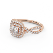 IGI Certified Princess and Round 1.00 Carat Lab Grown Diamond Engagement Ring