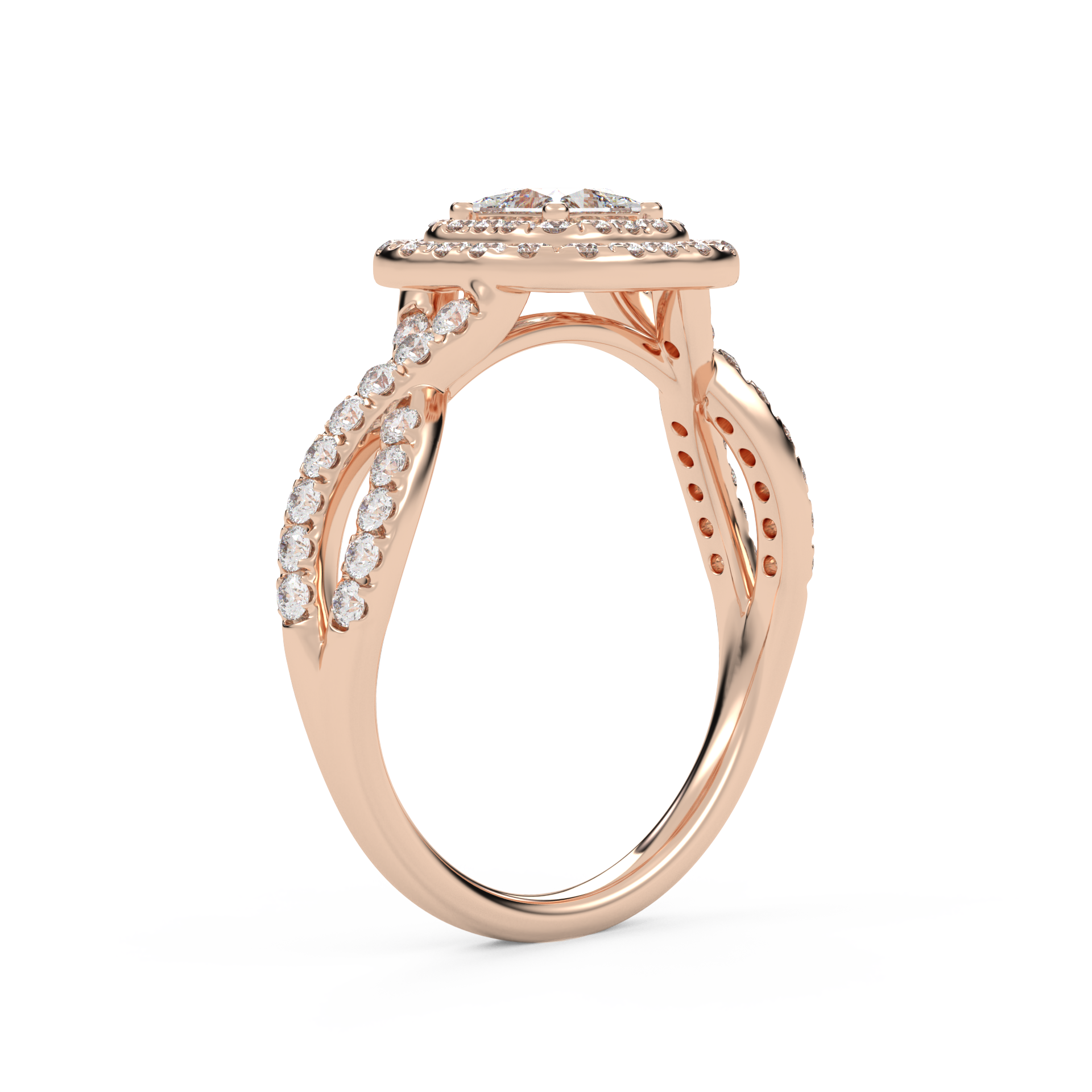 IGI Certified Princess and Round 1.00 Carat Lab Grown Diamond Engagement Ring