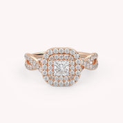 IGI Certified Princess and Round 1.00 Carat Lab Grown Diamond Engagement Ring