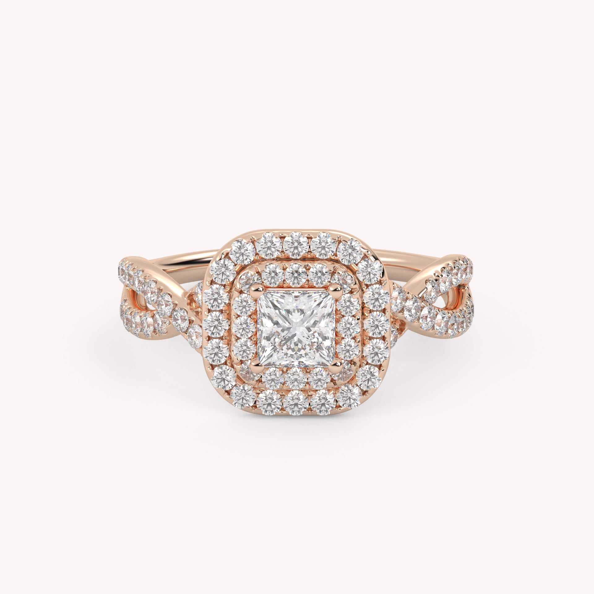 IGI Certified Princess and Round 1.00 Carat Lab Grown Diamond Engagement Ring