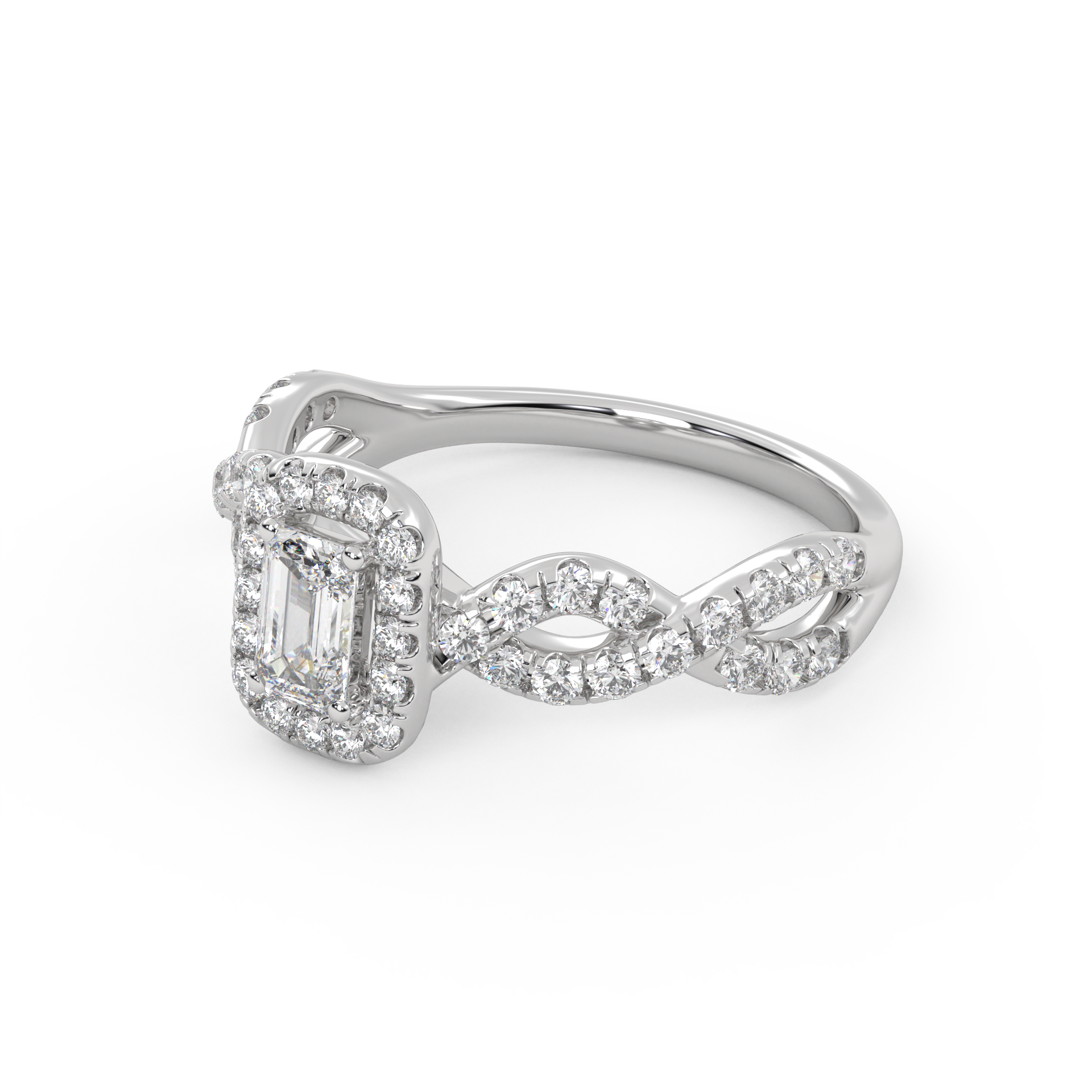 IGI Certified Emerald Diamond Engagement Ring