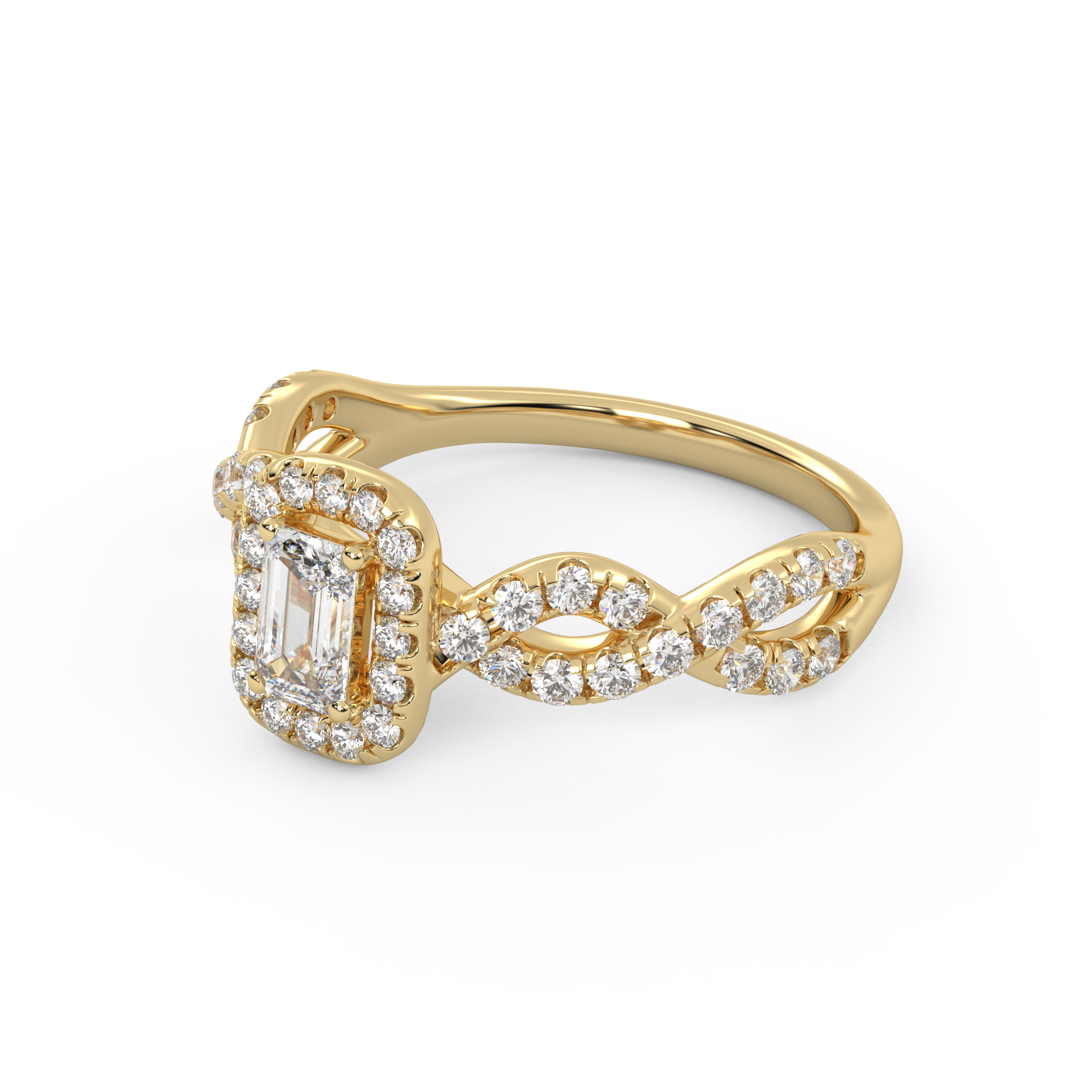 IGI Certified Emerald Diamond Engagement Ring