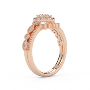 IGI Certified Pear and Round Lab Grown Diamond Bridal Set Ring