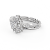 IGI Certified Pear and Round Lab Grown Diamond Bridal Set Ring