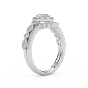 IGI Certified Pear and Round Lab Grown Diamond Bridal Set Ring