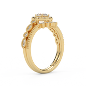 IGI Certified Pear and Round Lab Grown Diamond Bridal Set Ring