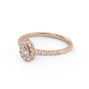 IGI Certified Teardrop Halo Ring