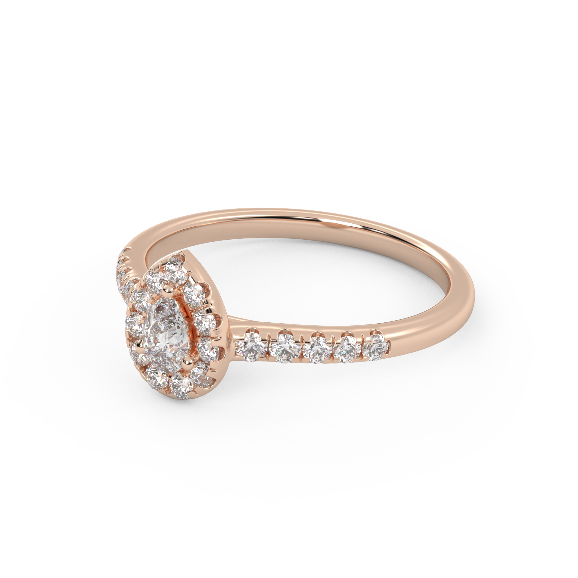 IGI Certified Teardrop Halo Ring