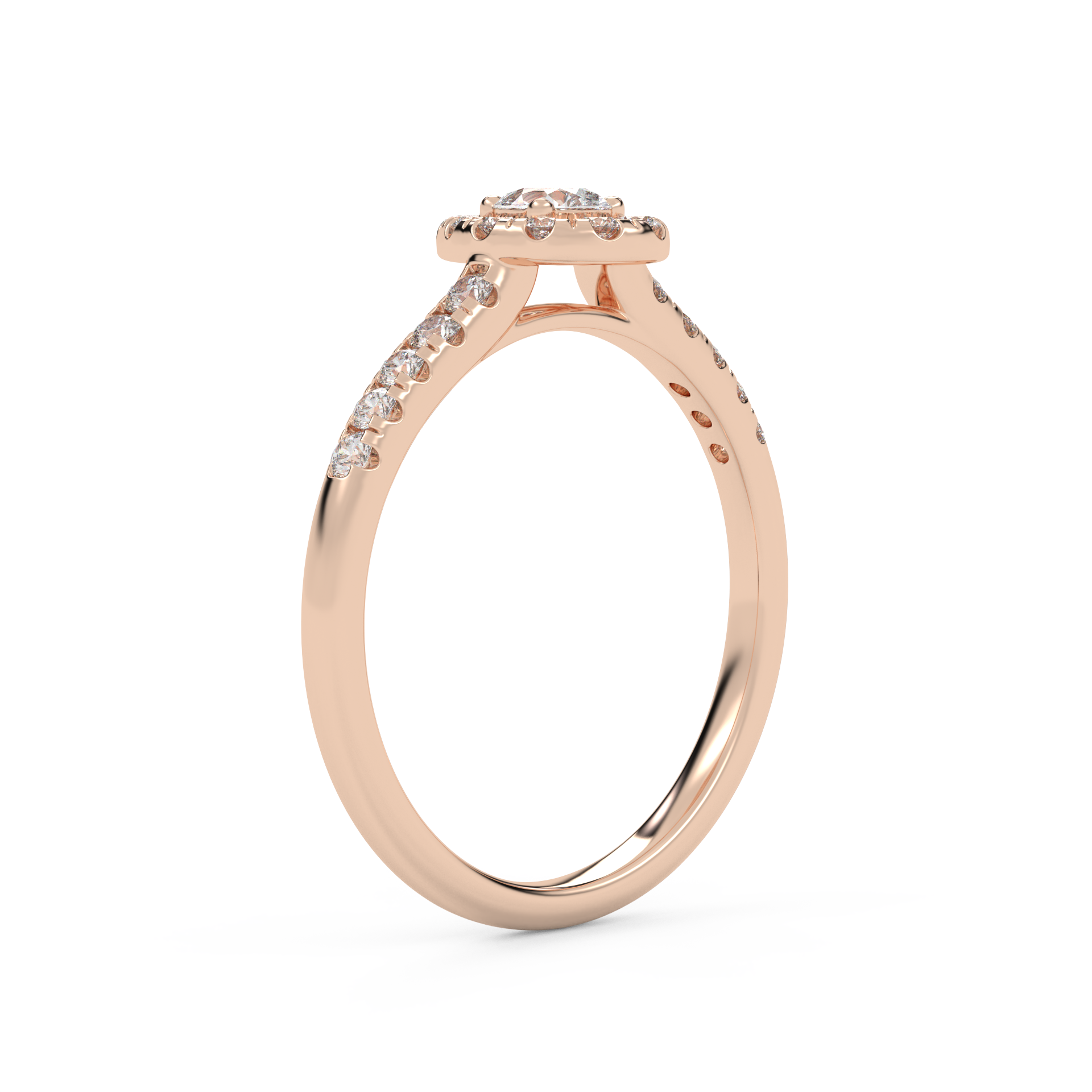 IGI Certified Teardrop Halo Ring