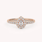 IGI Certified Teardrop Halo Ring