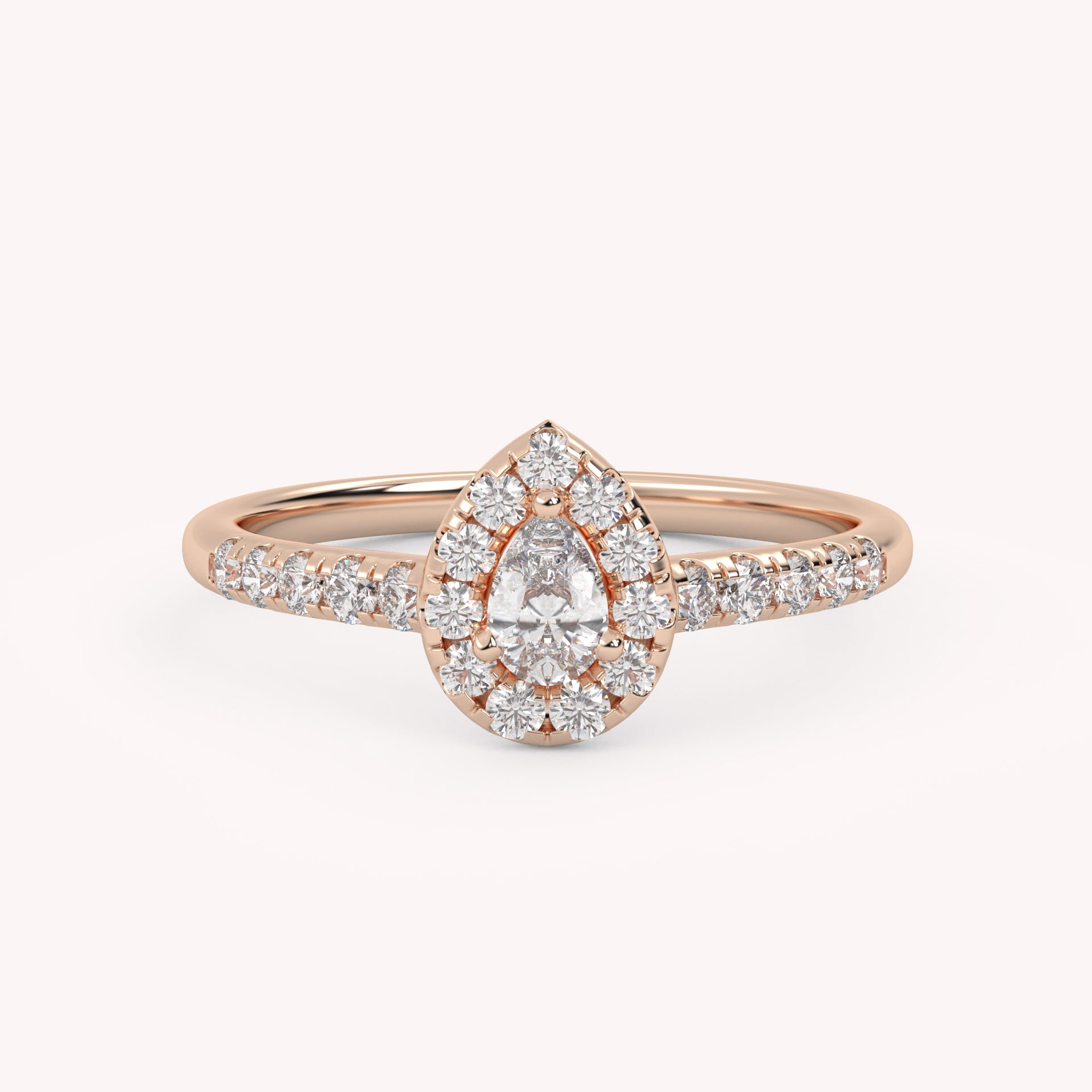 IGI Certified Teardrop Halo Ring