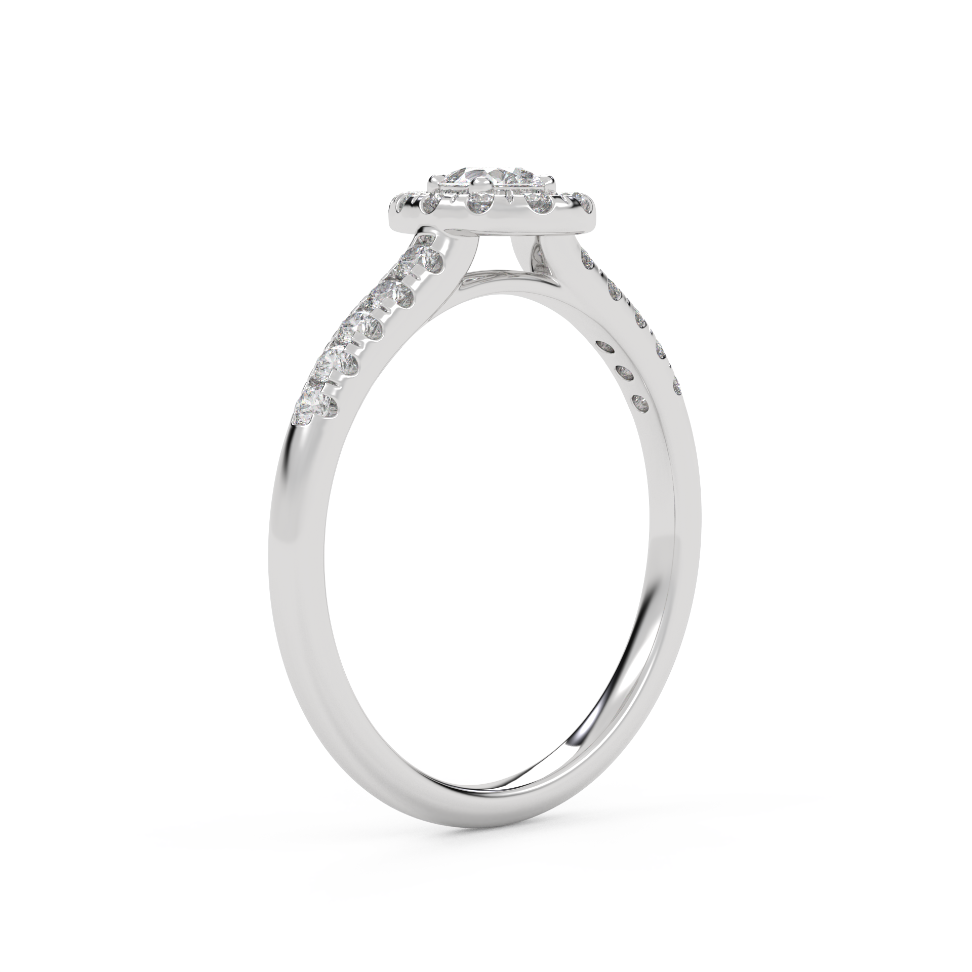 IGI Certified Teardrop Halo Ring