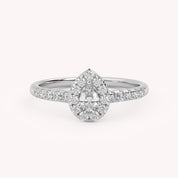 IGI Certified Teardrop Halo Ring