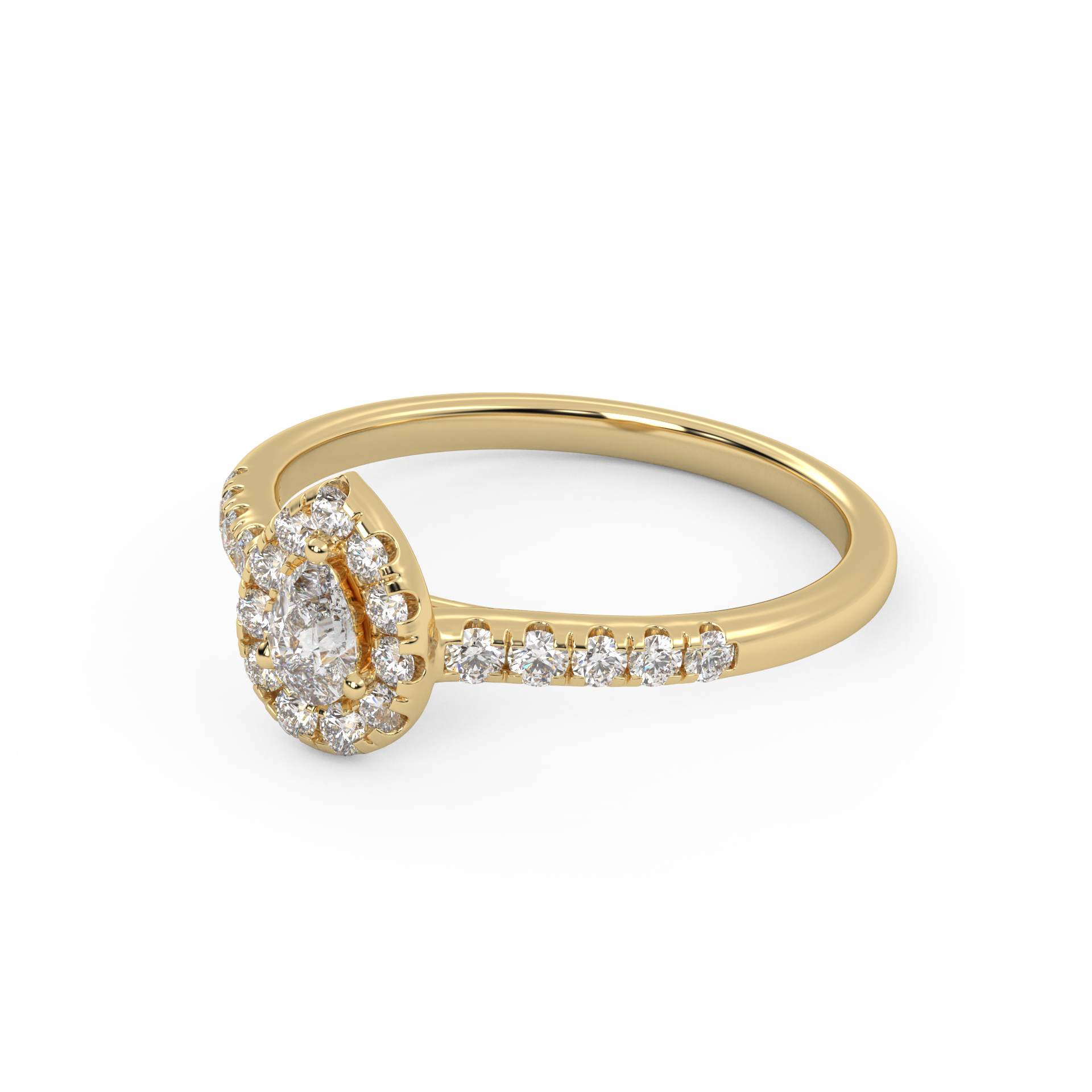 IGI Certified Teardrop Halo Ring
