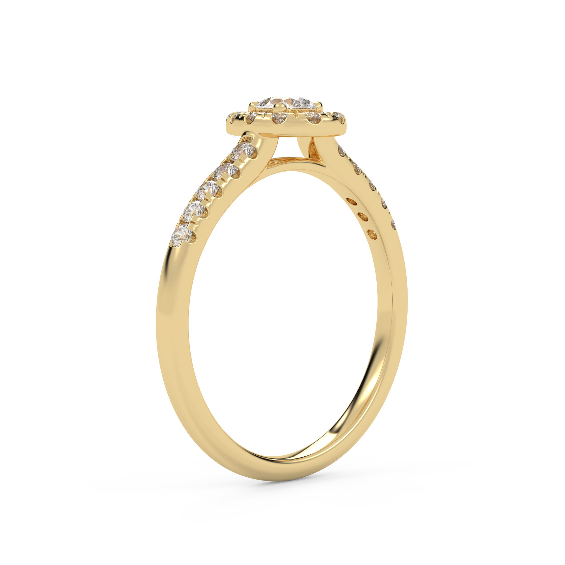 IGI Certified Teardrop Halo Ring