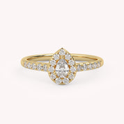 IGI Certified Teardrop Halo Ring