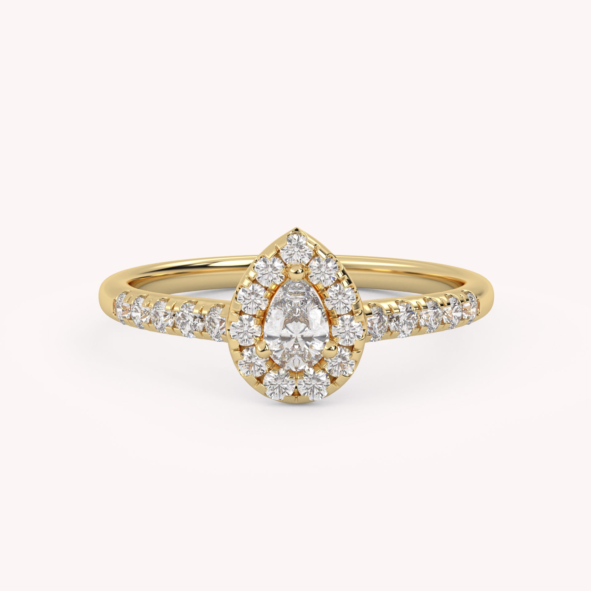 IGI Certified Teardrop Halo Ring