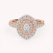 IGI Certified Oval and Round 1.05 Carat Lab Grown Diamond engagement Ring
