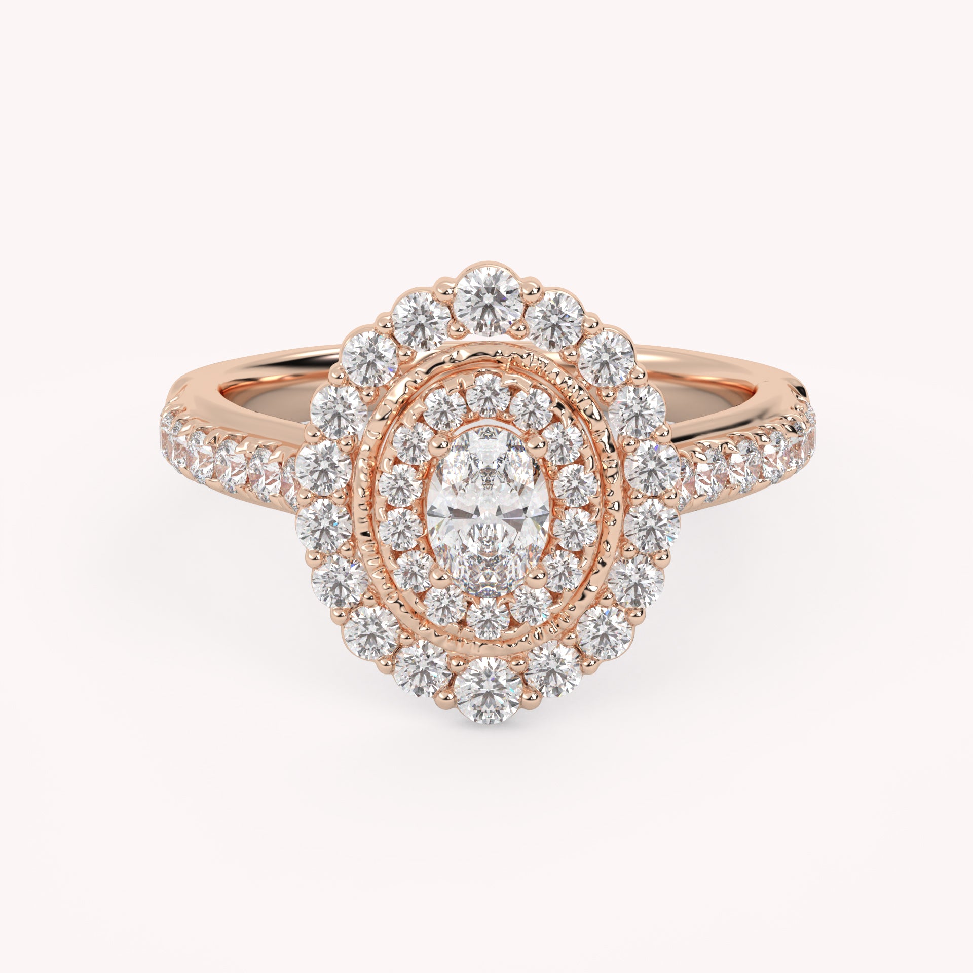 IGI Certified Oval and Round 1.05 Carat Lab Grown Diamond engagement Ring
