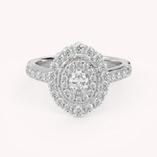 IGI Certified Oval and Round 1.05 Carat Lab Grown Diamond engagement Ring