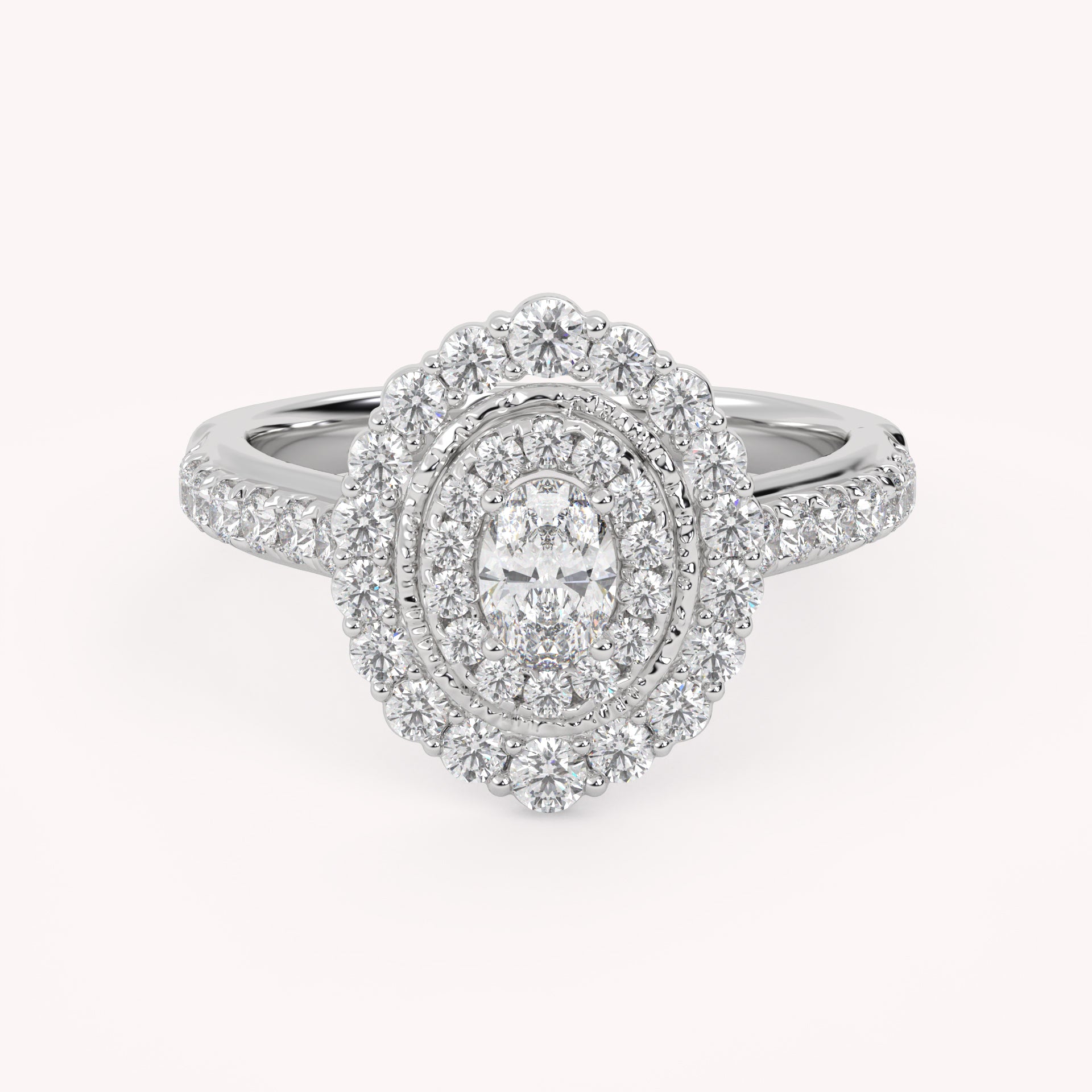 IGI Certified Oval and Round 1.05 Carat Lab Grown Diamond engagement Ring